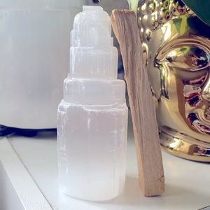 Selenite Tower/Palo Santo Bundle